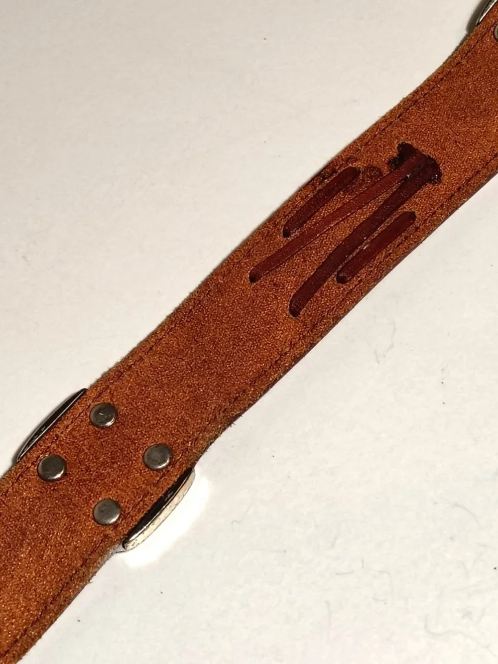 Latigo Western Concho Belt Full Grain Leather Brown Vintage Large Boho Festival - Picture 10 of 12